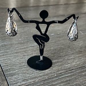 Silpada NLA! RARE! Antique Filigree .925 Silver Tear Drop hoop Earrings